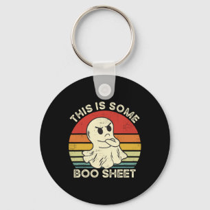 Dit is een laken grappig spook retro halloween sleutelhanger