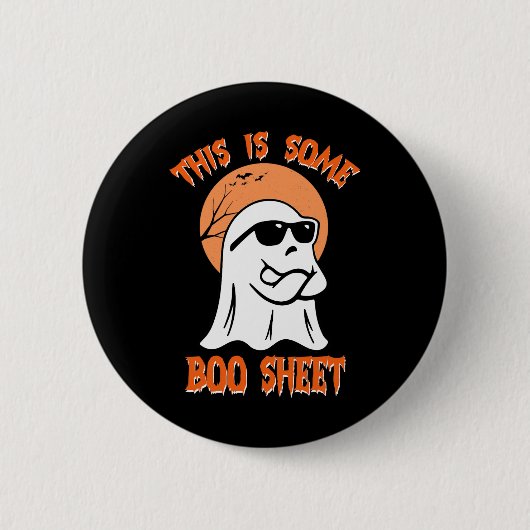 Dit is een laken Halloween Cool Ghost Fun Ronde Button 5,7 Cm (Voorkant)