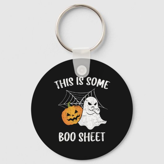 Dit is een laken Halloween Ghost Fun Gift Sleutelhanger (Voorkant)