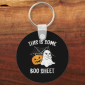 Dit is een laken Halloween Ghost Fun Gift Sleutelhanger (Voorkant)
