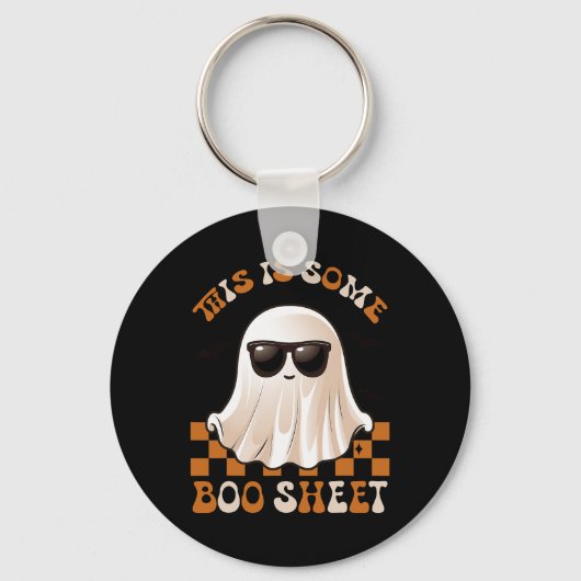 Dit is een laken Halloween Ghost Funny Gifts Sleutelhanger (Voorkant)
