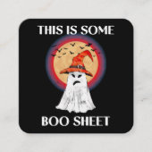 Dit is een laken Halloween Ghost Funny Vierkante Visitekaartje (Voorkant)