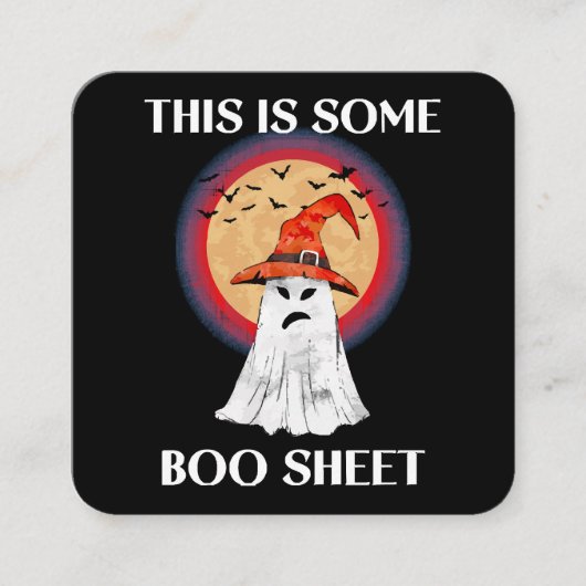Dit is een laken Halloween Ghost Funny Vierkante Visitekaartje (Voorkant)
