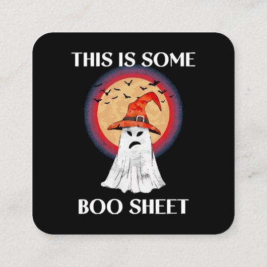 Dit is een laken Halloween Ghost Funny Vierkante Visitekaartje (Achterkant)