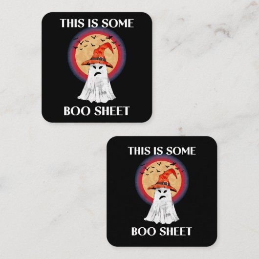 Dit is een laken Halloween Ghost Funny Vierkante Visitekaartje (Voorkant / Achterkant)