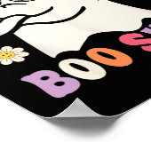 Dit is een laken retro groovy ghost hallowee poster (Hoek)