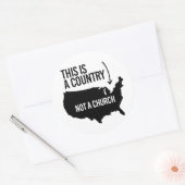 Dit is een land, geen kerk ronde sticker (Envelop)