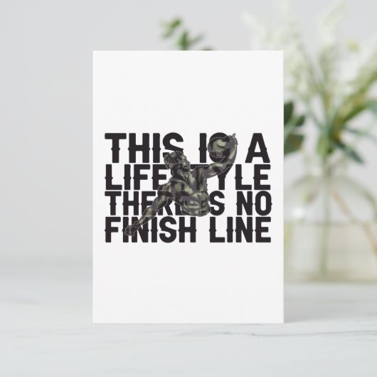 Dit is een Levensstijl Er is geen Eindstreep Gym Bedankkaart (Staand voorkant)