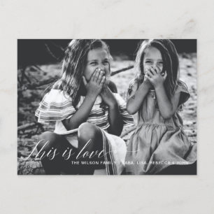 Dit is een liefde Eenvoudige Script Photo-Valentij Briefkaart