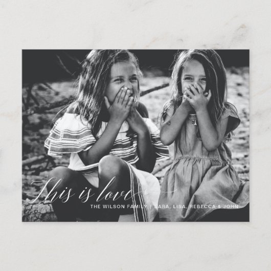 Dit is een liefde Eenvoudige Script Photo-Valentij Briefkaart (Voorkant)