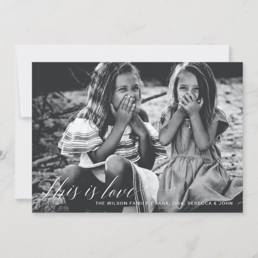 Dit is een liefde Eenvoudige Script Photo-Valentij Feestdagenkaart (Voorkant)