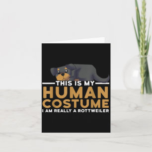 Dit is een menselijk kostuum Een Rottweiler hond H Kaart