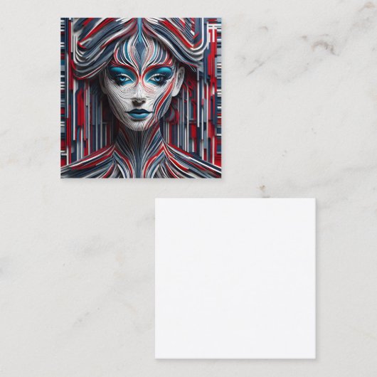 Dit is een mooi 3d afbeelding van een jonge vrouw  vierkante visitekaartje (Voorkant / Achterkant)