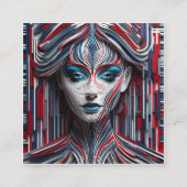 Dit is een mooi 3d afbeelding van een jonge vrouw  vierkante visitekaartje (Voorkant)