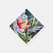 Dit is een mooie bevroren hibiskus kolibrie b servet (Hoek)