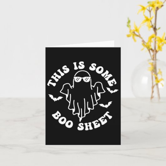 Dit is een of ander Halloween Boo Ghost kostuum Kaart (Gele Bloem)