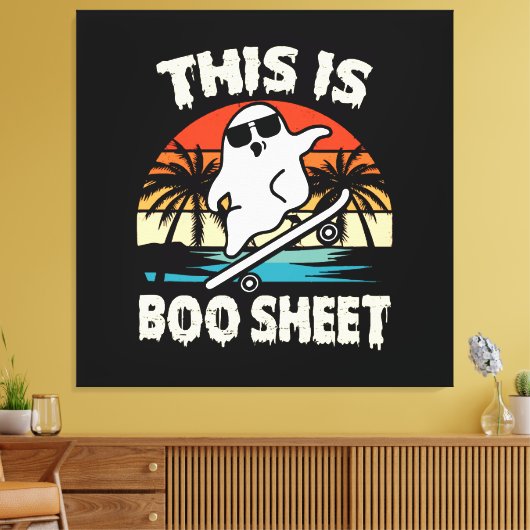Dit is een of andere boekenblad Halloween Ghost sc Canvas Afdruk (Insitu (Woonkamer))