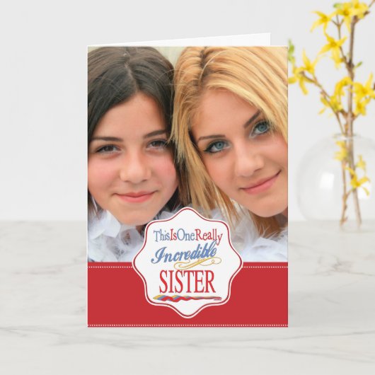 Dit is een ongelooflijk zustergeschenk kaart (Gele Bloem)