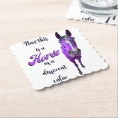 Dit is een paard van een ander kleurenPaars Kartonnen Onderzetters (Gebogen)