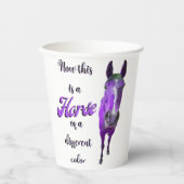 Dit is een paard van een ander kleurenPaars Papieren Bekers (Voorkant)