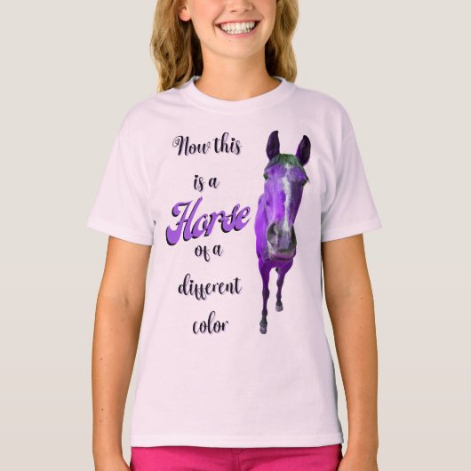 Dit is een paard van een ander kleurenPaars T-shirt (Voorkant)