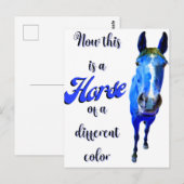 Dit is een paard van een andere kleur in blauw briefkaart (Voorkant / Achterkant)