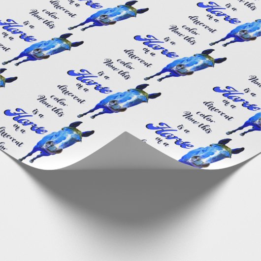 Dit is een paard van een andere kleur in blauw cadeaupapier (Hoek)
