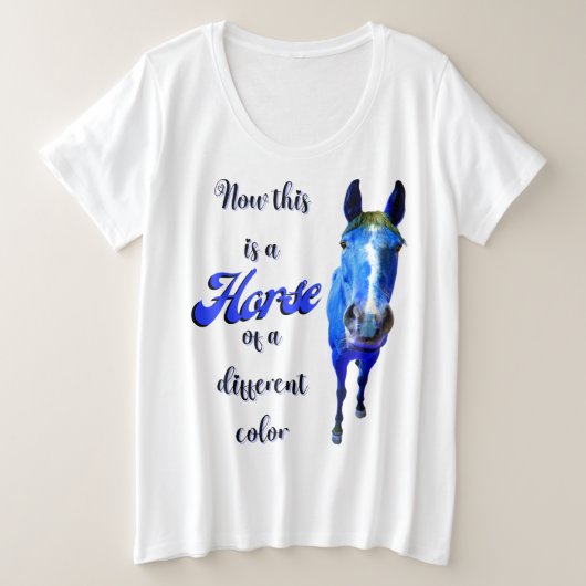 Dit is een paard van een andere kleur in blauw grote maat t-shirt (Design voorkant)