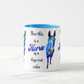 Dit is een paard van een andere kleur in blauw mok (Midden)