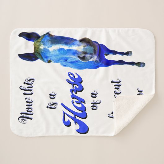 Dit is een paard van een andere kleur in blauw sherpa deken (Voorkant (horizontaal))