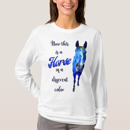 Dit is een paard van een andere kleur in blauw t-shirt (Voorkant)