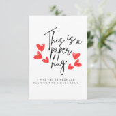 Dit is een papieren knuffel - oprechte ontbrekende RSVP kaartje (Staand voorkant)