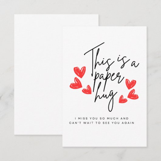 Dit is een papieren knuffel - oprechte ontbrekende RSVP kaartje (Voorkant / Achterkant)