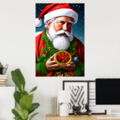 Dit is een portret van de kerstman | AI Art. Poster (Thuiskantoor)
