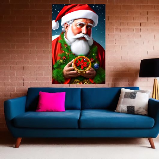 Dit is een portret van de kerstman | AI Art. Poster