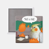 Dit is een prima meme Quarantine Bird Funny Cockat Magneet (Voorkant / Achterkant)