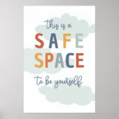 Dit is een Safe Space BoHo Classroom Poster (Voorkant)