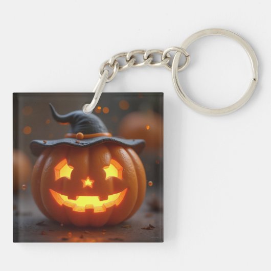 Dit is een schattig en uniek ontwerp met een heks sleutelhanger (Achterkant)