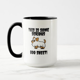 Dit is een serieuze Boo Sheet Funny Dog Mok