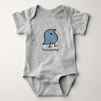 Dit is een Tiny Wug (blauw) Romper
