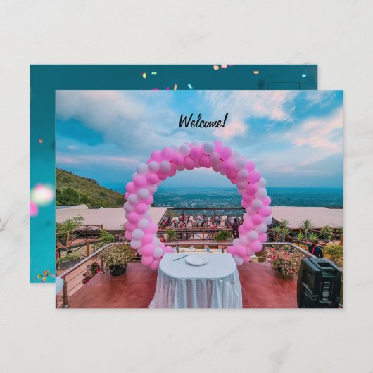 dit is een welkom briefkaart (Voorkant / Achterkant)