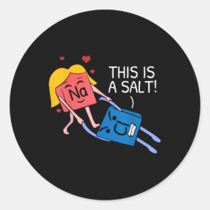 Dit is een zout periodiek systeem van elementen ch ronde sticker