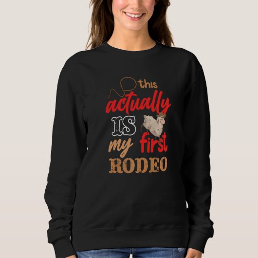 Dit Is Eigenlijk Mijn Eerste Rodeo Mutton Buster R Trui (Voorkant)