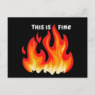 "Dit is fijn" (wit + vuur en vlammen) Briefkaart