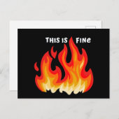 "Dit is fijn" (wit + vuur en vlammen) Briefkaart (Voorkant / Achterkant)