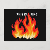 "Dit is fijn" (wit + vuur en vlammen) Briefkaart (Voorkant)