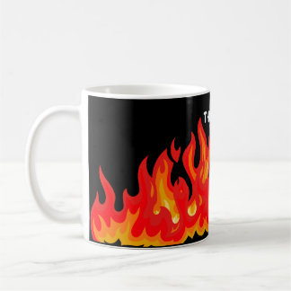 "Dit is fijn" (wit + vuur en vlammen) Koffiemok