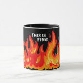 "Dit is fijn" (wit + vuur en vlammen) Mok (Midden)