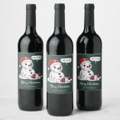 Dit is Fine Melting Snowman Wijn Etiket (Flessen)