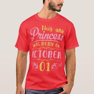Dit is geboren op oktober 01 Happy Birthday to Me  T-shirt